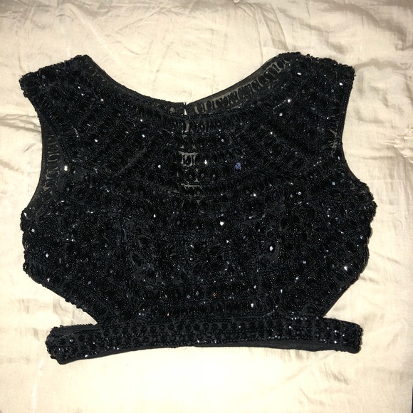 Sherry Hill black two-piece long formal size 0 - Picture 3 of 8